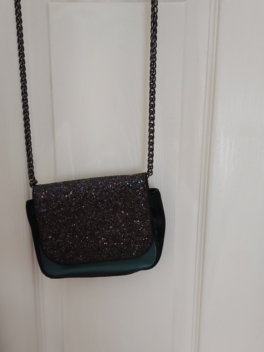 Sam Edelman Crossbody Sparkly Evening Bag Emerald Green